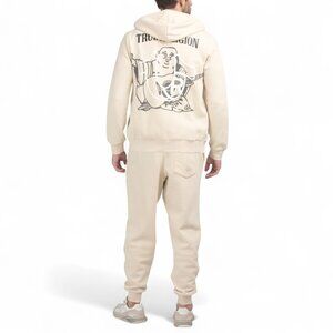 True Religion Men's Fleece Sweatsuit 2 Piece Tracksuit Matching Hoodie Joggers